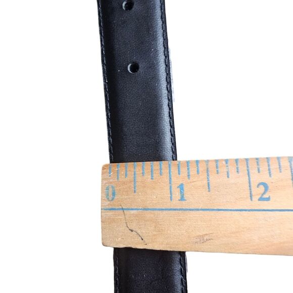 Vintage Crazy Horse Leather Belt Sz Genuine Cowhide Lining Classic Vintage Black - Picture 9 of 11